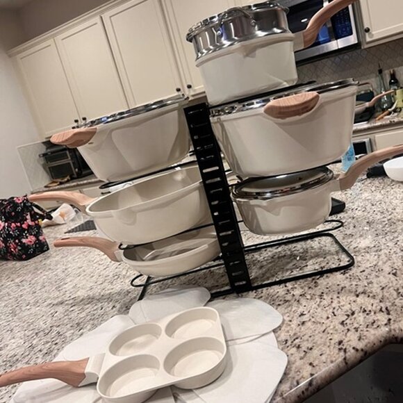 NEW Pots and Pans Organizer Rack under Cabinet with 3 DIY Methods, - Picture 5 of 8